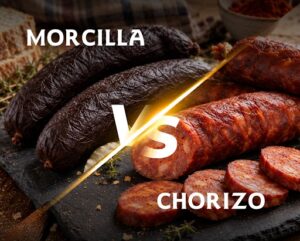 Morcilla vs chorizo asturianos: comparativa visual de ambos productos con Marca de Garantía